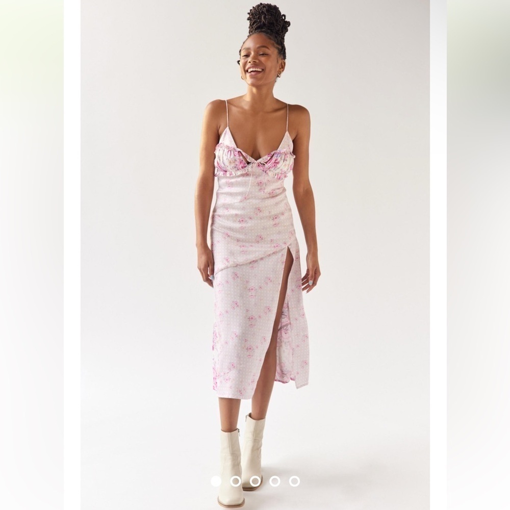 For Love And Lemons Taylor Floral Midi Dress Small